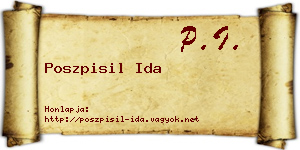 Poszpisil Ida névjegykártya